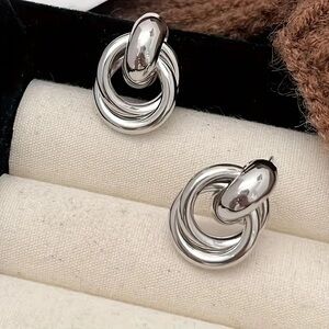 Elegant Silver Knot Earrings